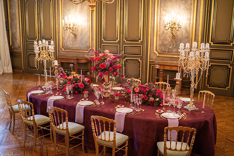 Décoration de la table des mariés